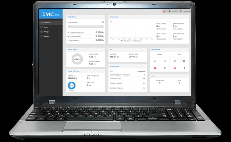 screenshot of EMC Elastic Cloud Storage